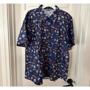 NWOT Men's San Diego Padres Navy Blue Button-Up Shirt XL